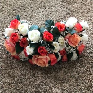 3 Ivory & Peach Silk Rose Bouquets